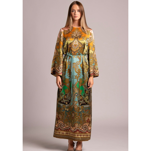 Alemais Multi Clemenza Silk Midi Dress US 4 - Picture 7 of 12